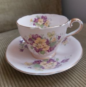 Aynsley Violets Teacup and Saucer